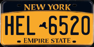 NY license plate HEL6520