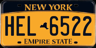 NY license plate HEL6522