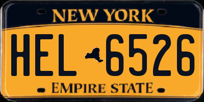NY license plate HEL6526