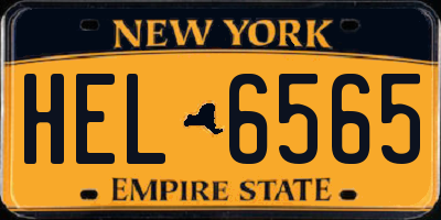 NY license plate HEL6565