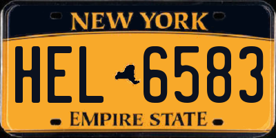 NY license plate HEL6583