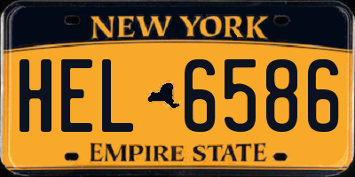 NY license plate HEL6586