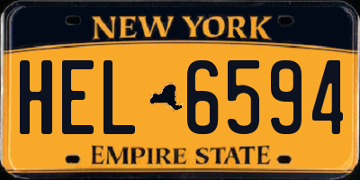 NY license plate HEL6594