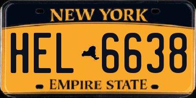 NY license plate HEL6638