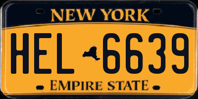 NY license plate HEL6639