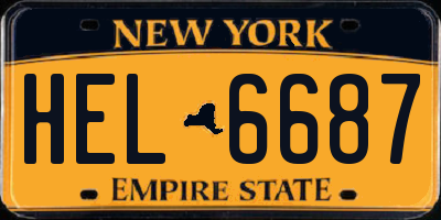NY license plate HEL6687