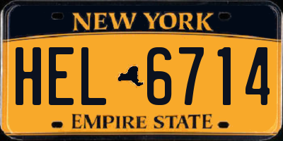 NY license plate HEL6714