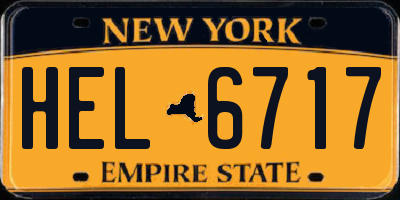 NY license plate HEL6717
