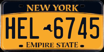 NY license plate HEL6745