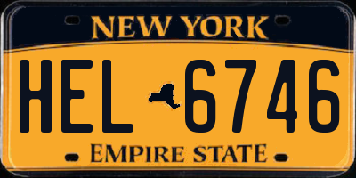 NY license plate HEL6746