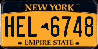 NY license plate HEL6748