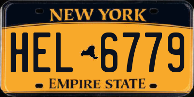 NY license plate HEL6779