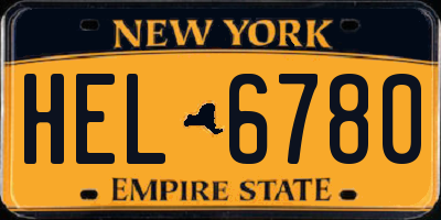 NY license plate HEL6780