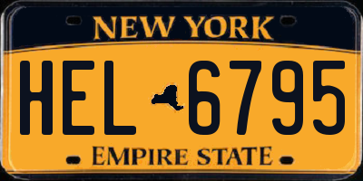 NY license plate HEL6795