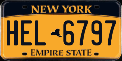 NY license plate HEL6797