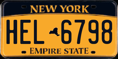 NY license plate HEL6798