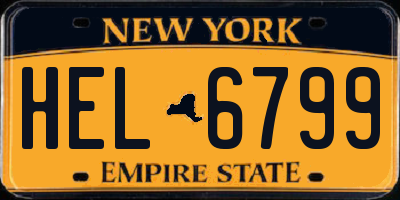 NY license plate HEL6799