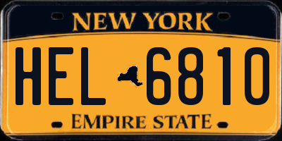 NY license plate HEL6810