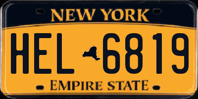 NY license plate HEL6819