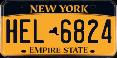 NY license plate HEL6824