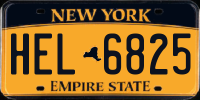 NY license plate HEL6825