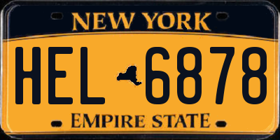 NY license plate HEL6878