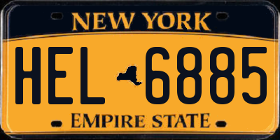 NY license plate HEL6885