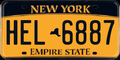 NY license plate HEL6887