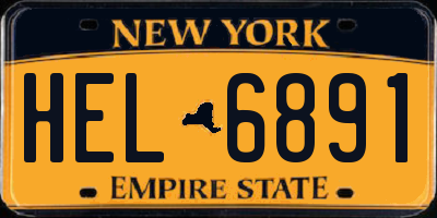 NY license plate HEL6891