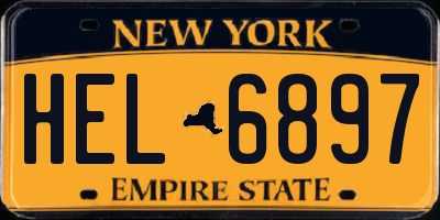 NY license plate HEL6897