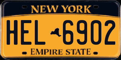 NY license plate HEL6902