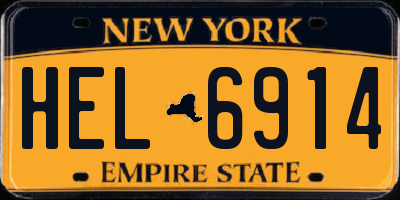 NY license plate HEL6914