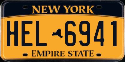 NY license plate HEL6941