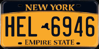 NY license plate HEL6946
