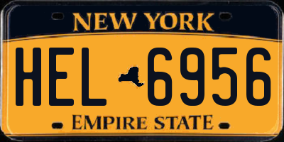 NY license plate HEL6956