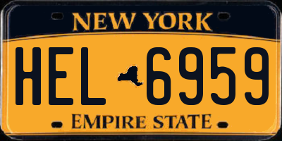 NY license plate HEL6959