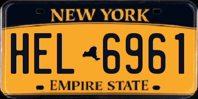 NY license plate HEL6961