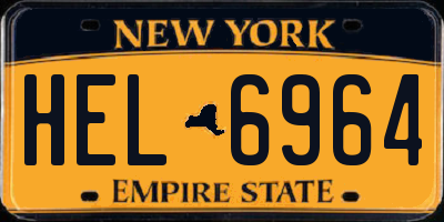 NY license plate HEL6964