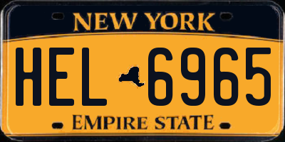NY license plate HEL6965