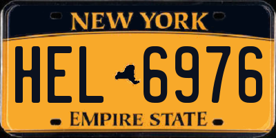 NY license plate HEL6976