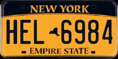 NY license plate HEL6984