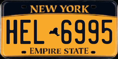 NY license plate HEL6995