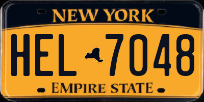 NY license plate HEL7048