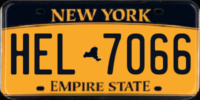 NY license plate HEL7066