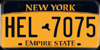 NY license plate HEL7075