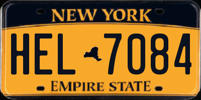 NY license plate HEL7084