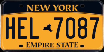 NY license plate HEL7087