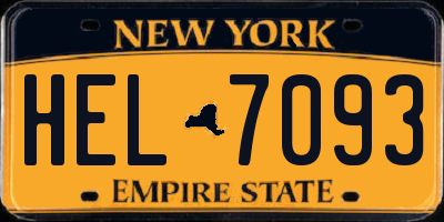 NY license plate HEL7093