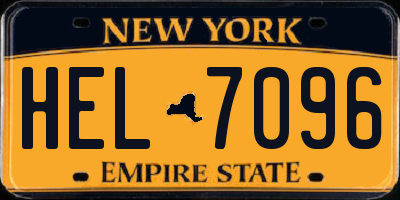 NY license plate HEL7096