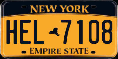 NY license plate HEL7108